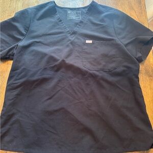 FIGS Women’s Black V-Neck Shirt